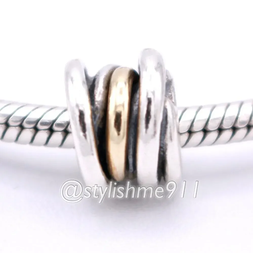 Authentic PANDORA Silver and 14K Gold Ring Cluster Bead - 790153